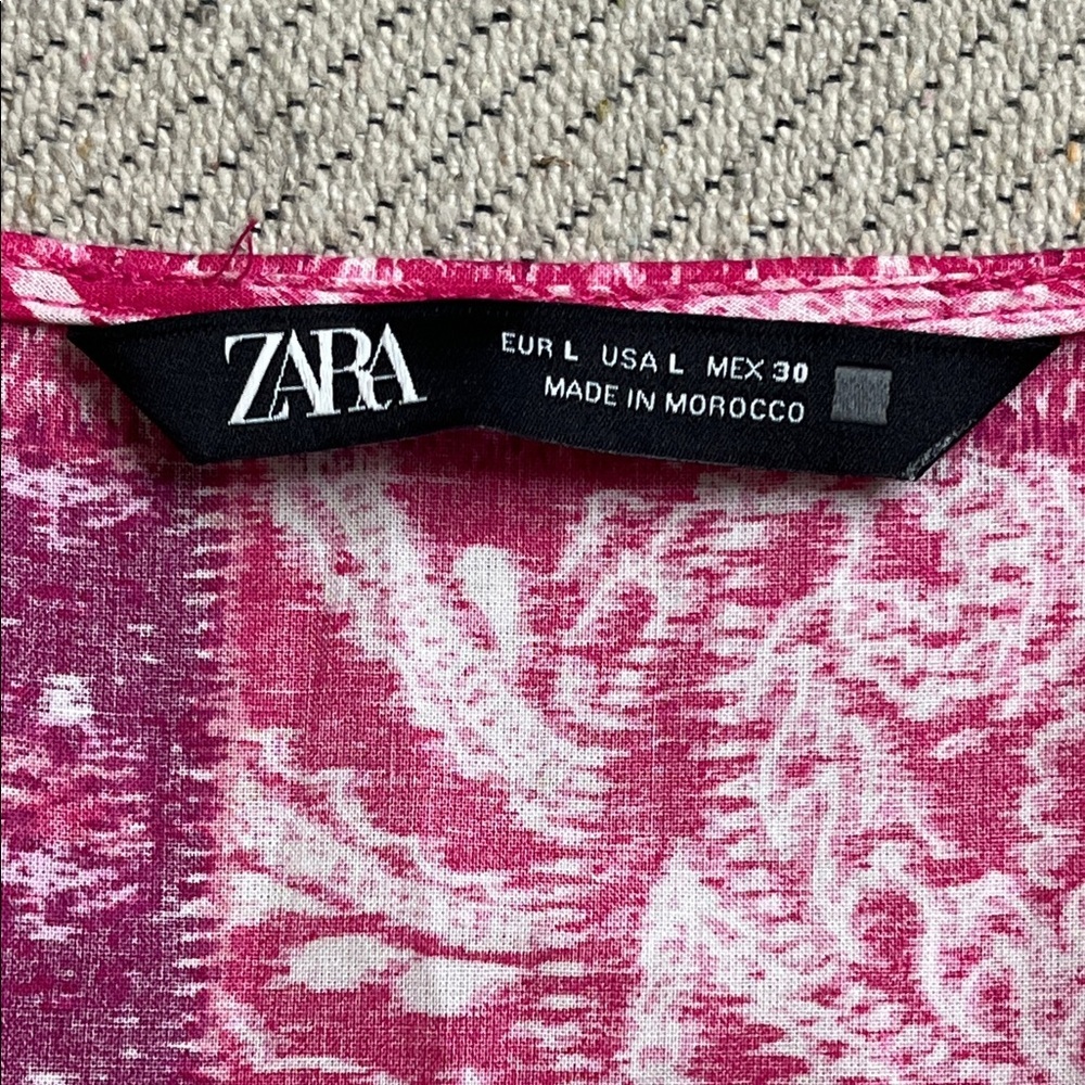 ZARA MAXI DRESS CUT OUT PATCHWORK PINK FUCHSIA LONG COTTON, 3709/917,size large - Picture 4 of 16
